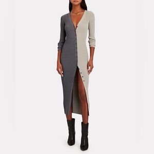 Staud Grey Shoko Colorblock Sweater Dress Size XS